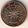 Euro - 2 Euro Cent - Austria - 2002 - Cobre Chapado en Acero - KM# 3083 - Obv: Edelweiss flower in inner circle, stars in outer circle Rev: Denomination and globe - 0